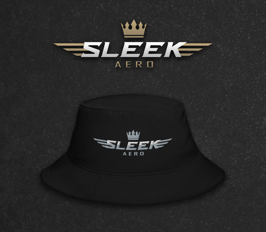 Black Embroidered Sleek Bucket Hat