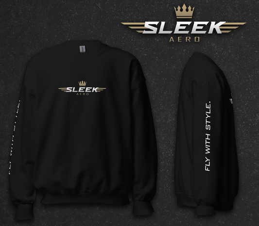 Black New Age Sleek Crewneck