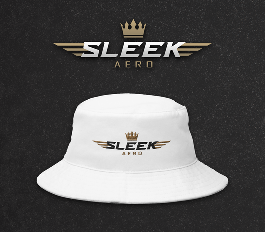 White Embroidered Sleek Bucket Hat